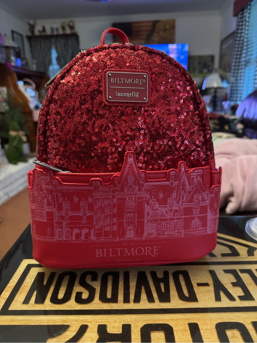 Loungefly Biltmore Red Sequin Mini Backpack
